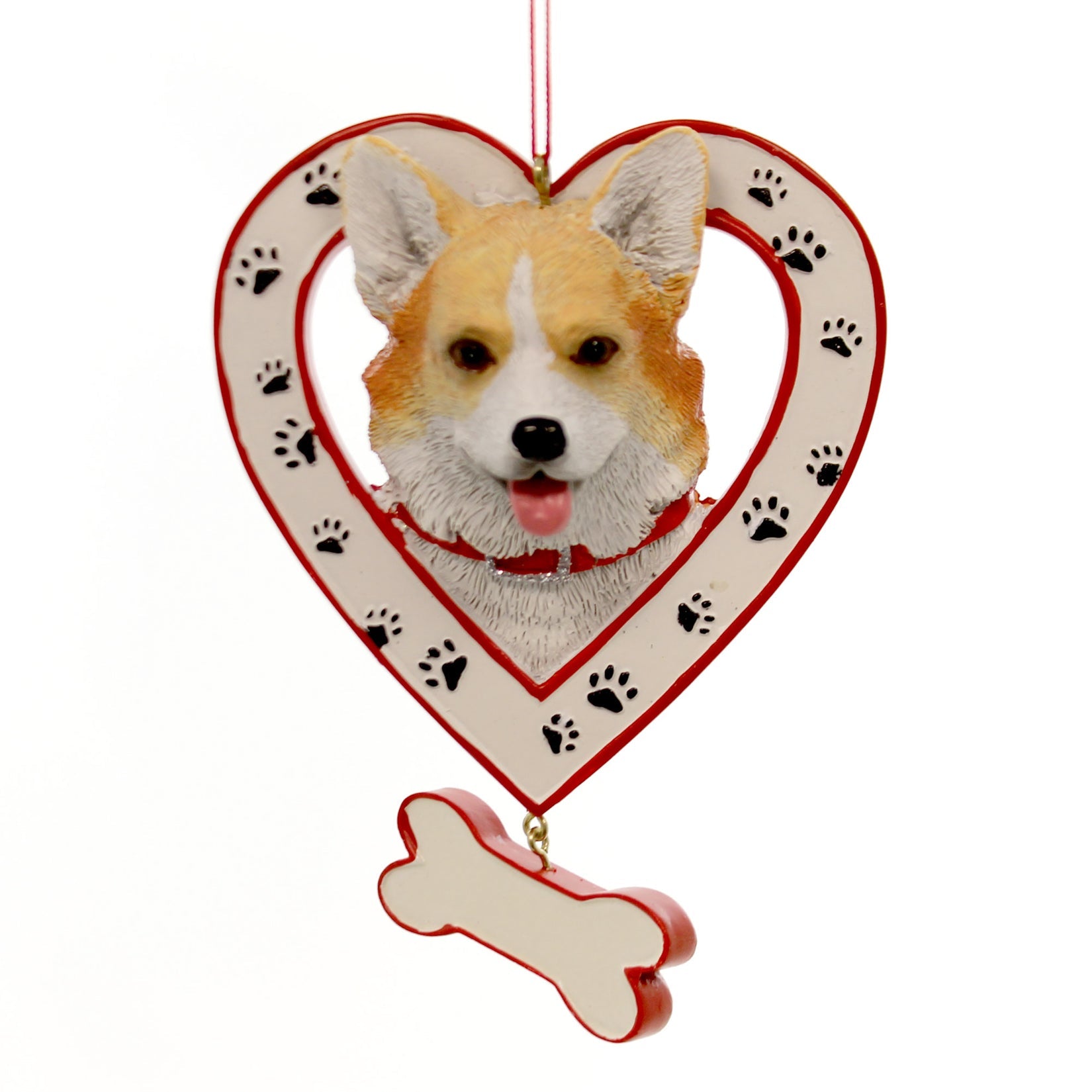 Parent-A1530 Dog Breed In Heart W/Bone Ornamnt