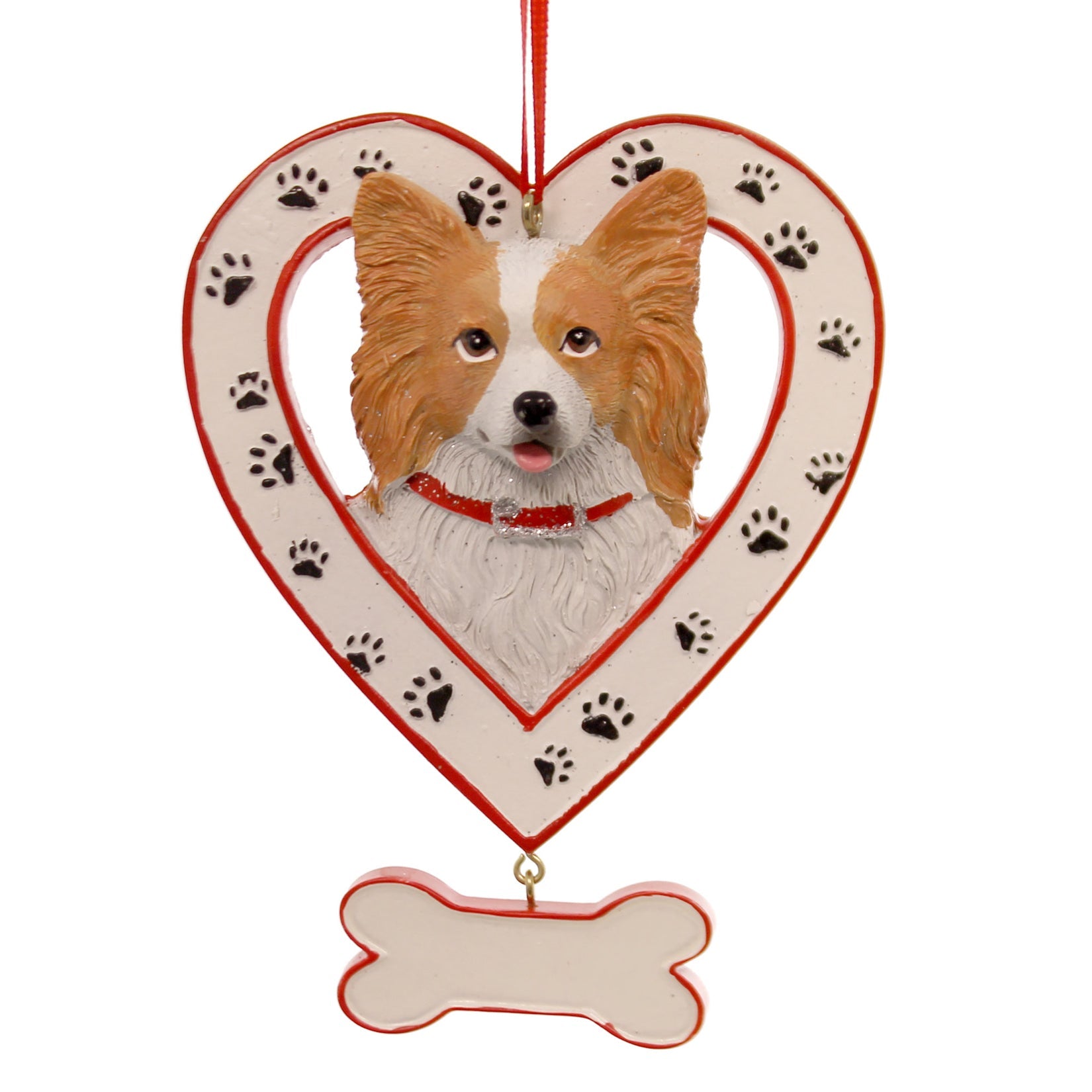 Parent-A1530 Dog Breed In Heart W/Bone Ornamnt
