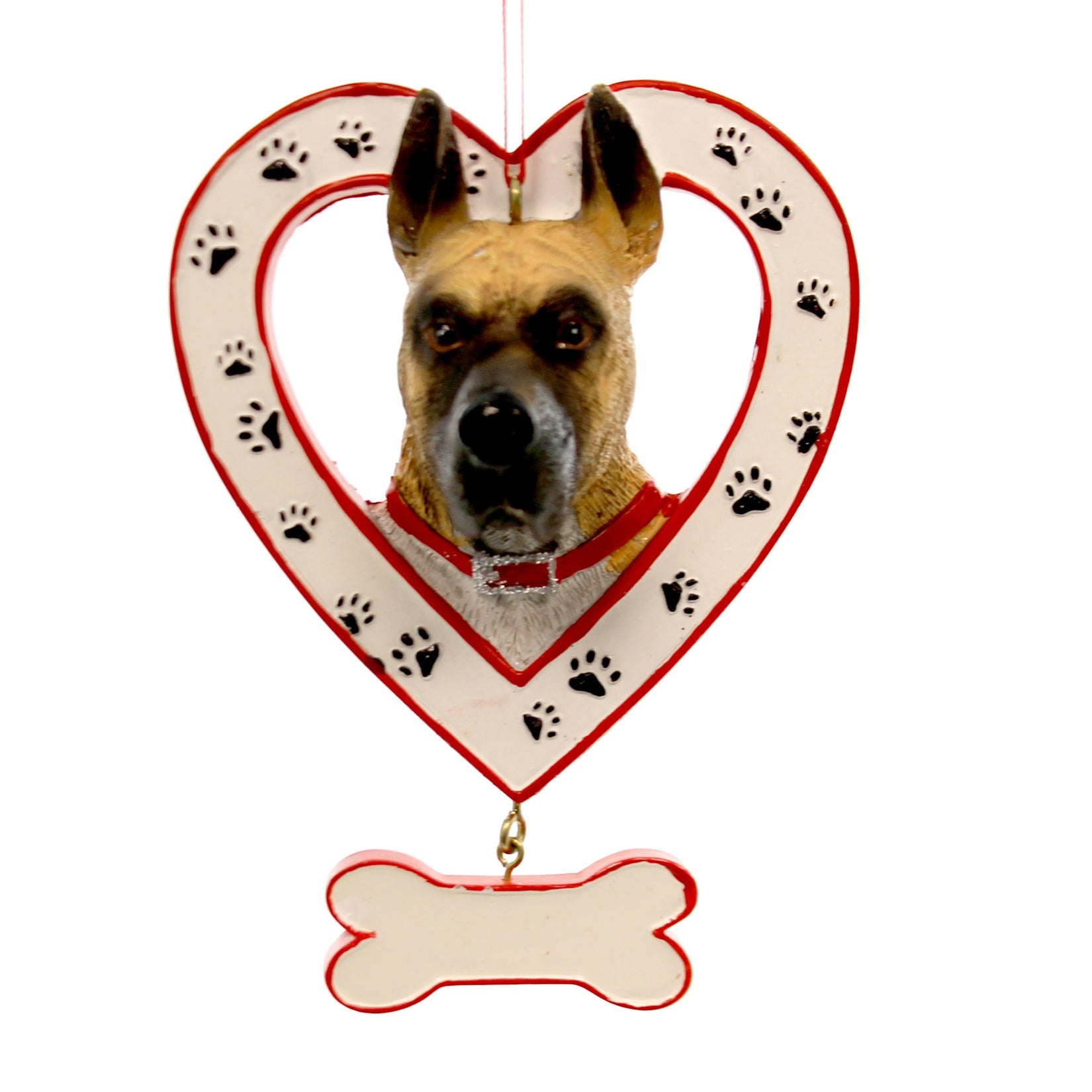 Parent-A1530 Dog Breed In Heart W/Bone Ornamnt