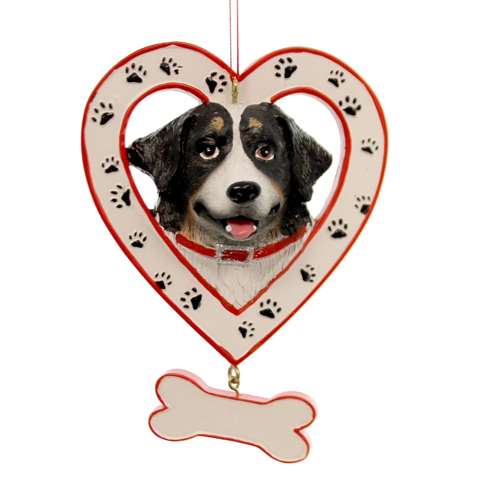 Parent-A1530 Dog Breed In Heart W/Bone Ornamnt