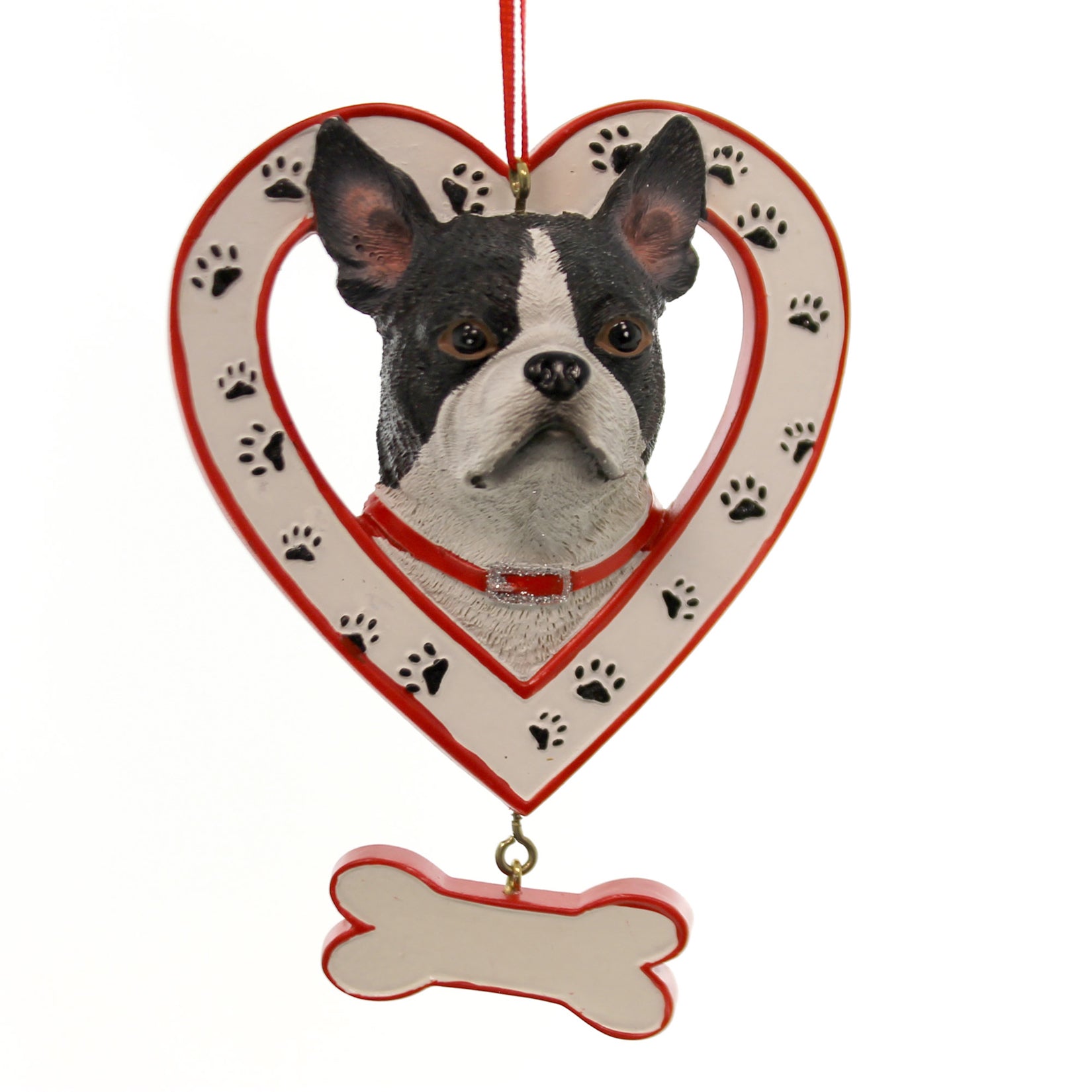 Parent-A1530 Dog Breed In Heart W/Bone Ornamnt