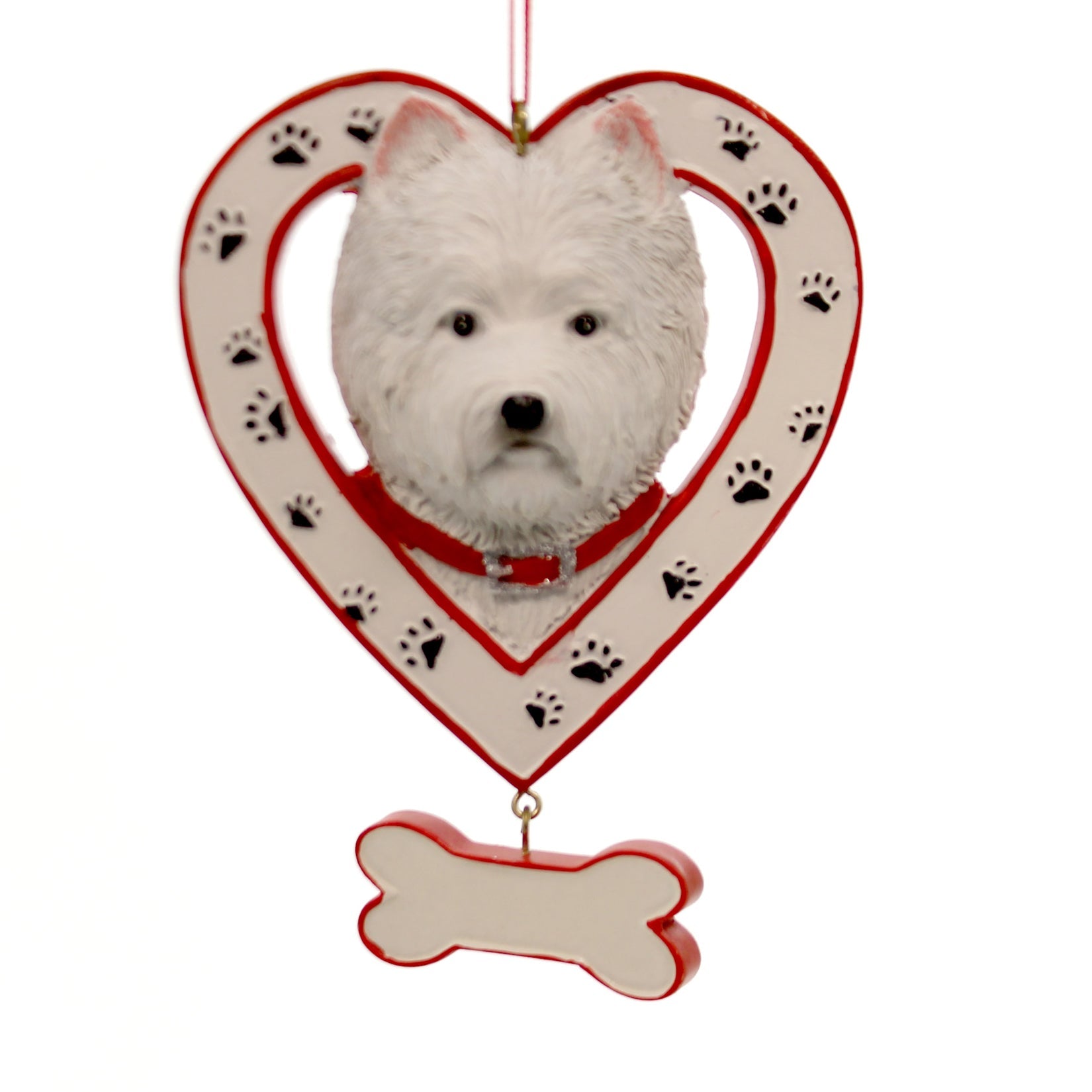 Parent-A1530 Dog Breed In Heart W/Bone Ornamnt