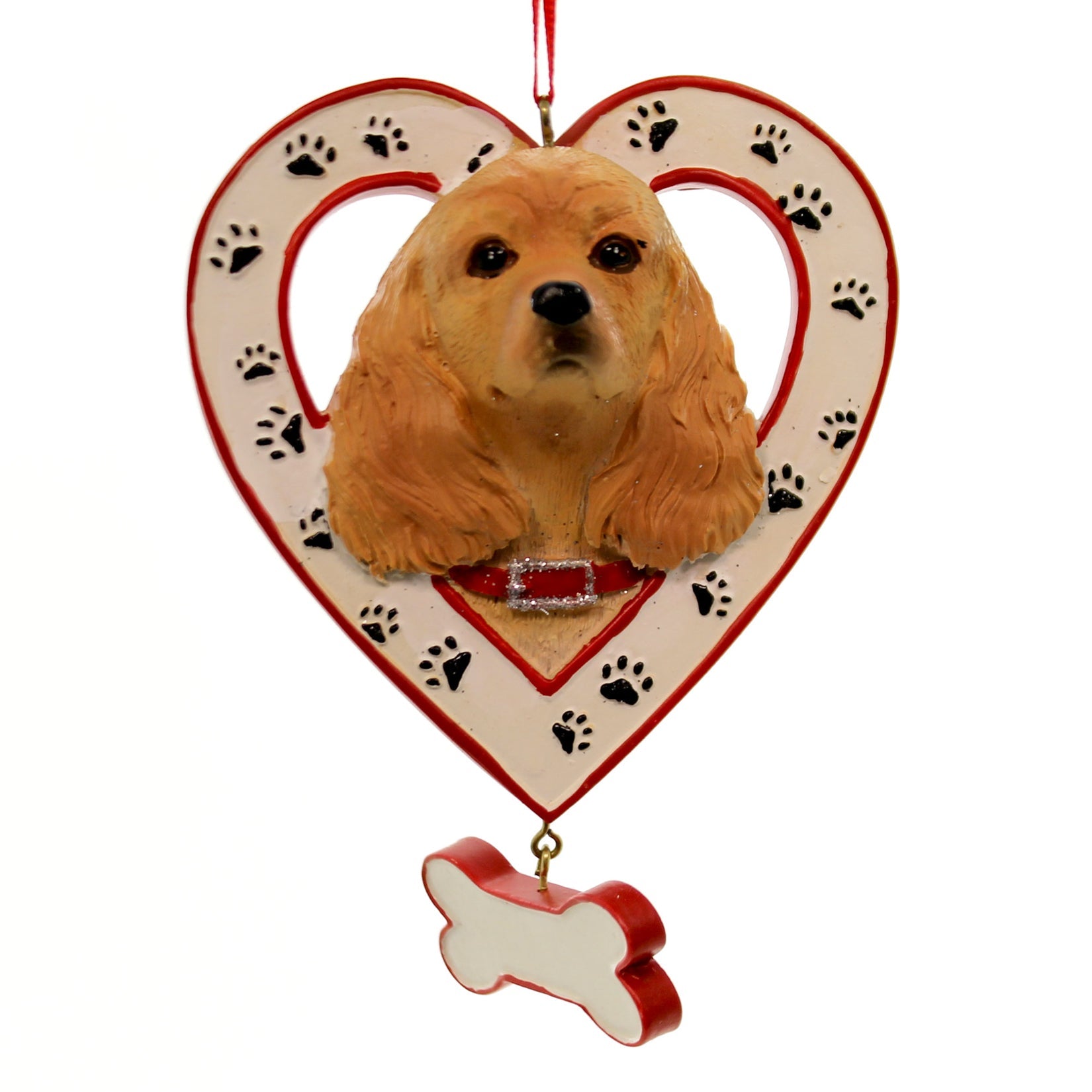 Parent-A1530 Dog Breed In Heart W/Bone Ornamnt