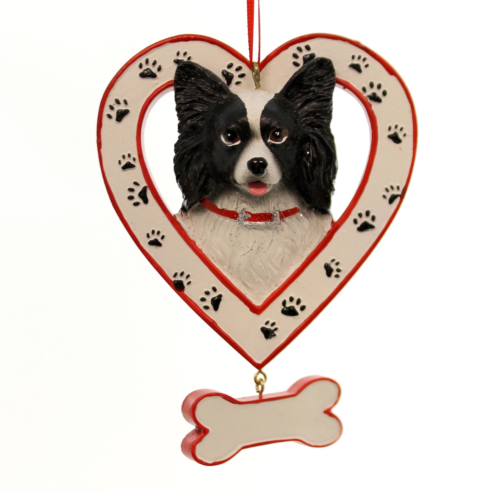 Parent-A1530 Dog Breed In Heart W/Bone Ornamnt