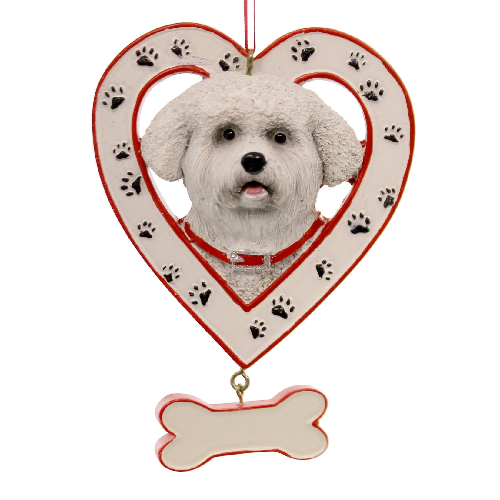 Parent-A1530 Dog Breed In Heart W/Bone Ornamnt