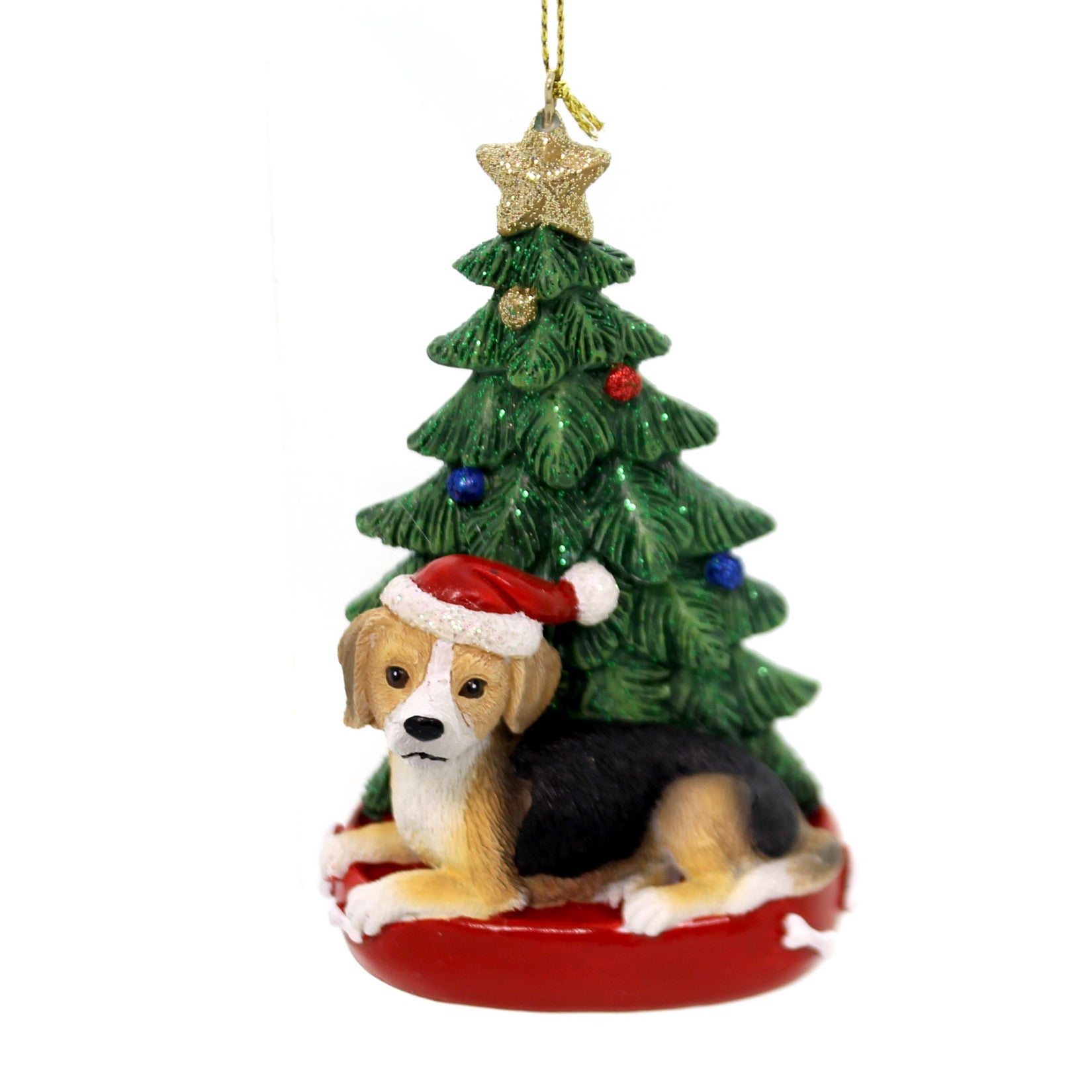 Parent-C7954 Dog With Tree Ornament