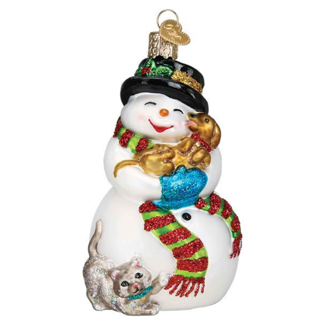 47150 Snowman With Playful Pets 24202