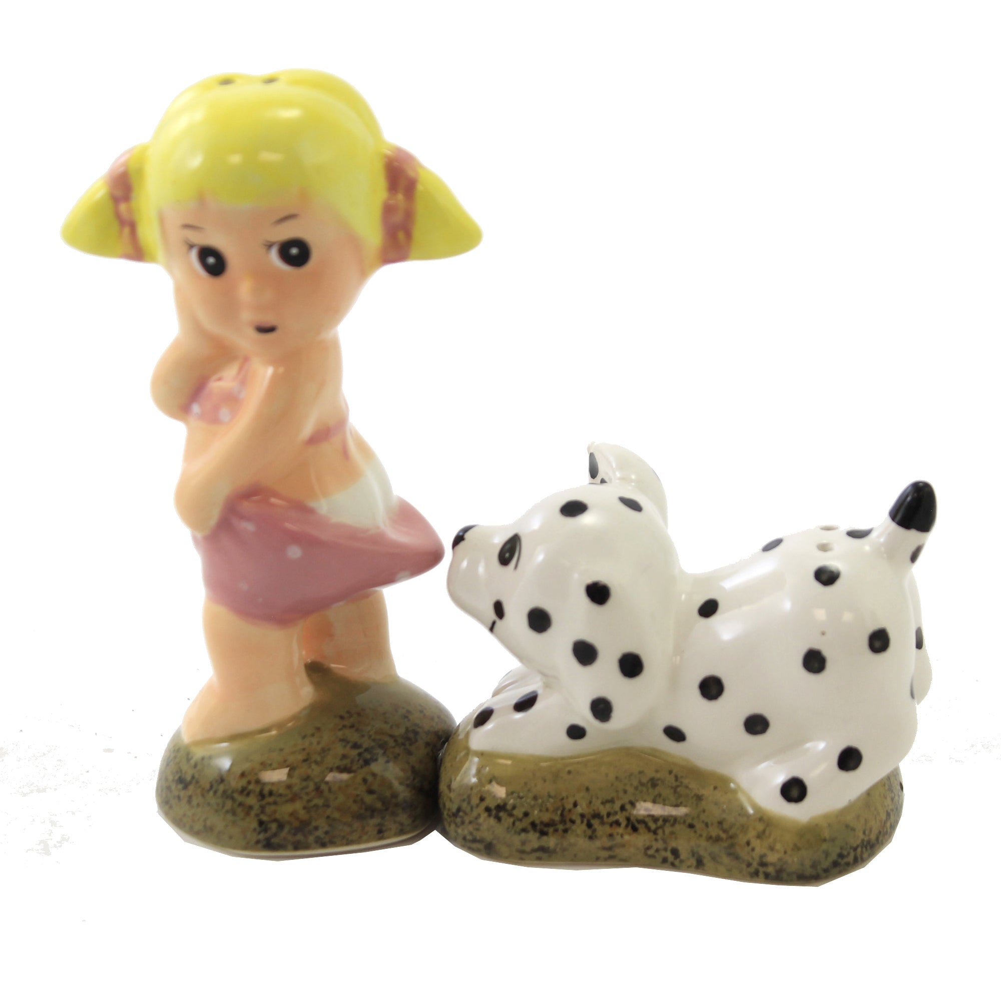 51646 Little Girl W/Dog Salt & Pepper PJ0563