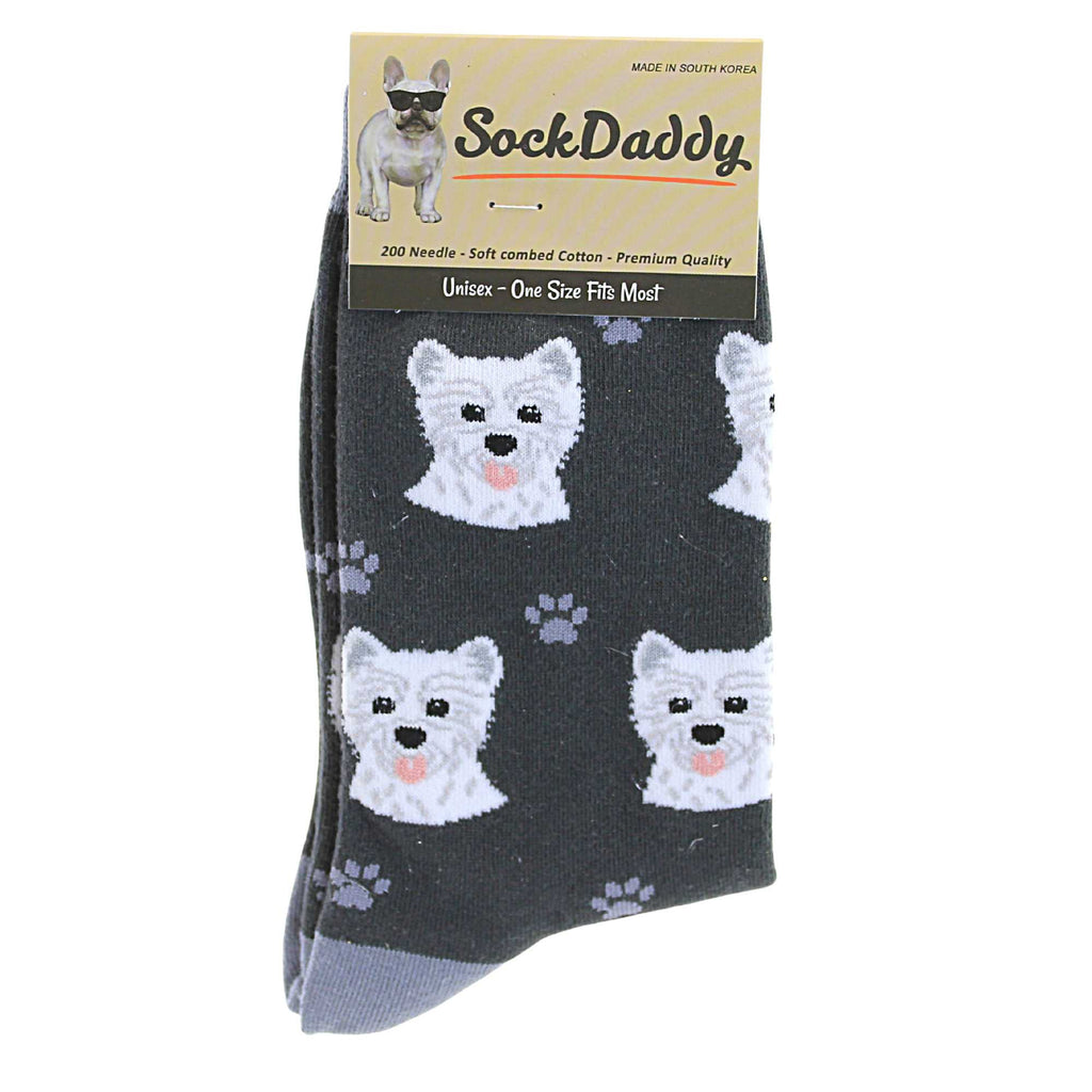 57652 Westie Dog Socks . 80045BLACK