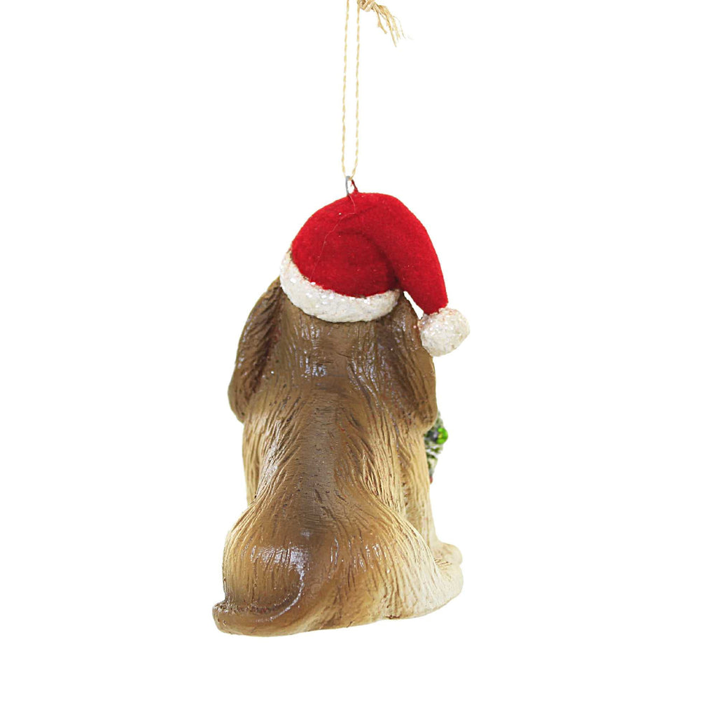 57783 Puppy With Wreath Ornament TJ0184