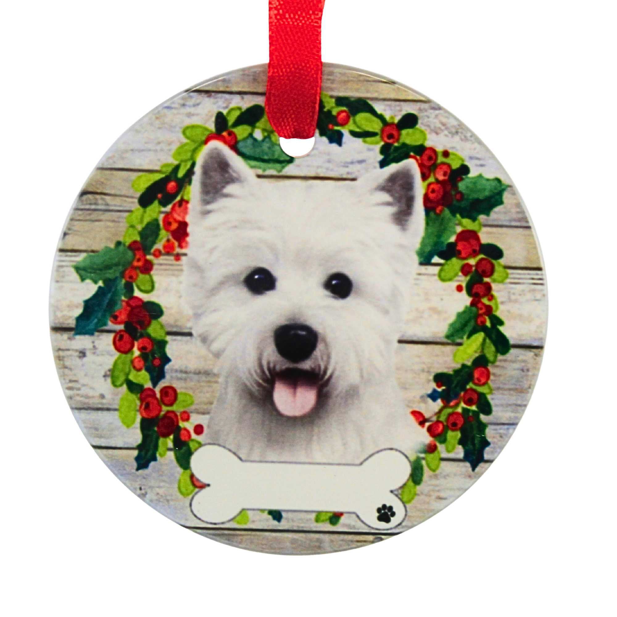 61561 Ceramic Westie Ornament 55045