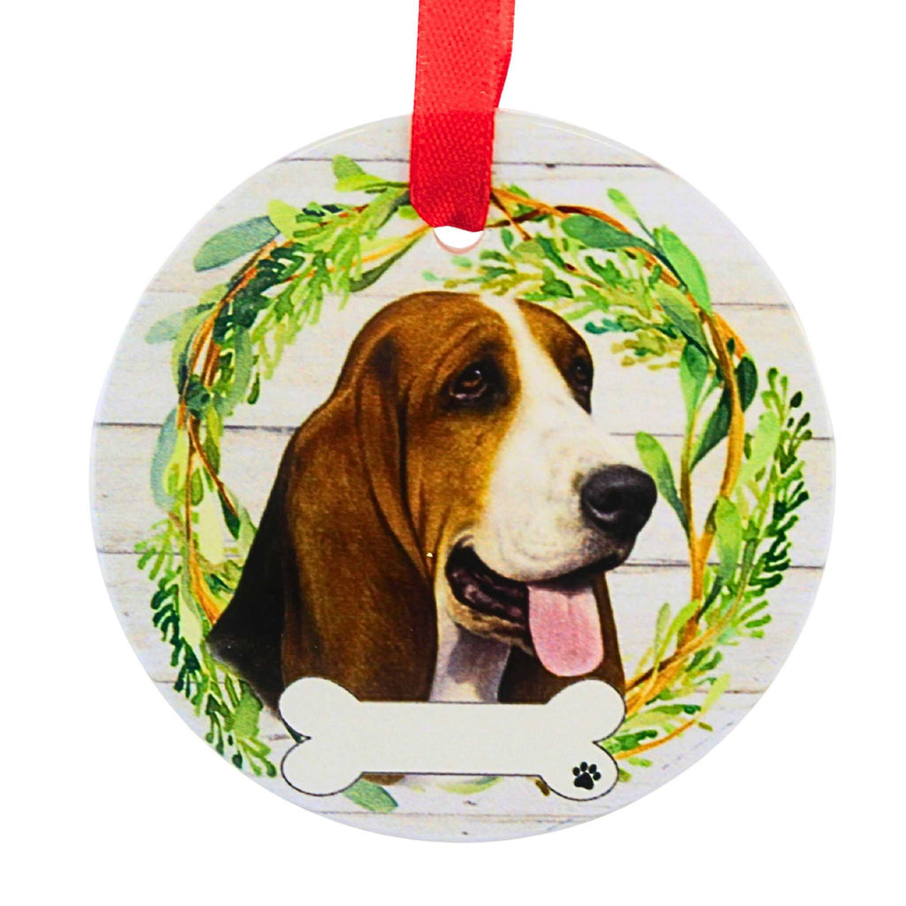 61563 Ceramic Basset Hound Ornament 5502