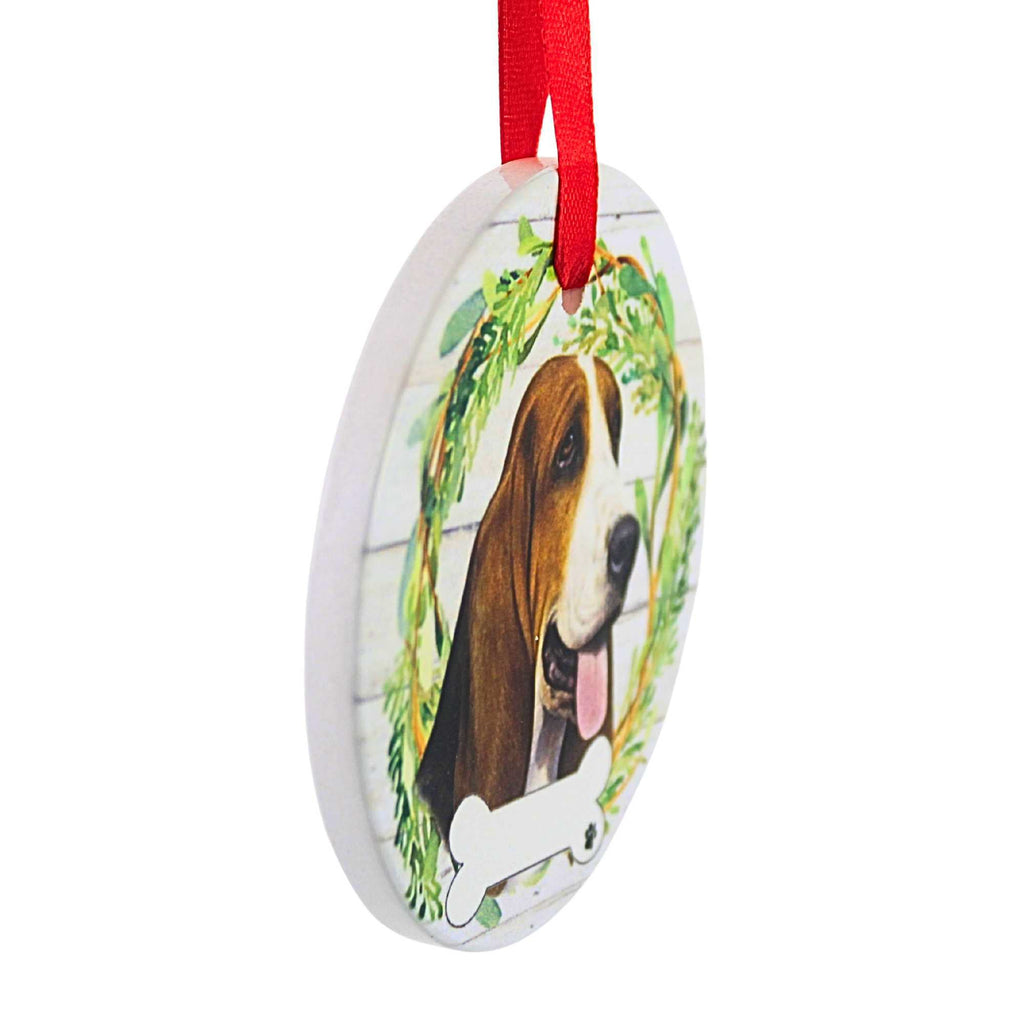61563 Ceramic Basset Hound Ornament 5502