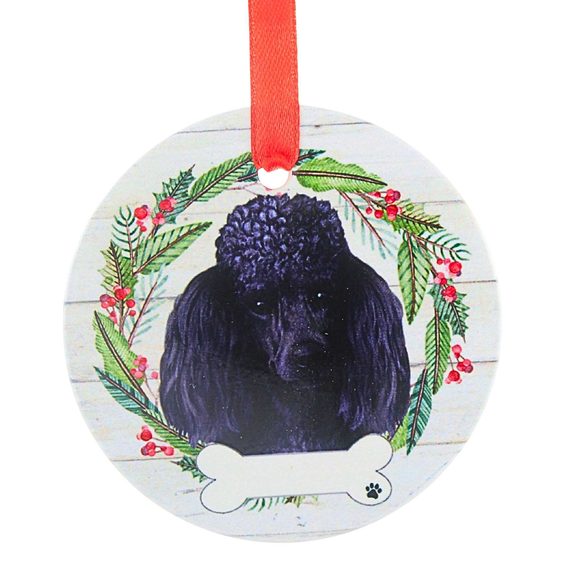 61564 Ceramic Poodle Ornament 55029
