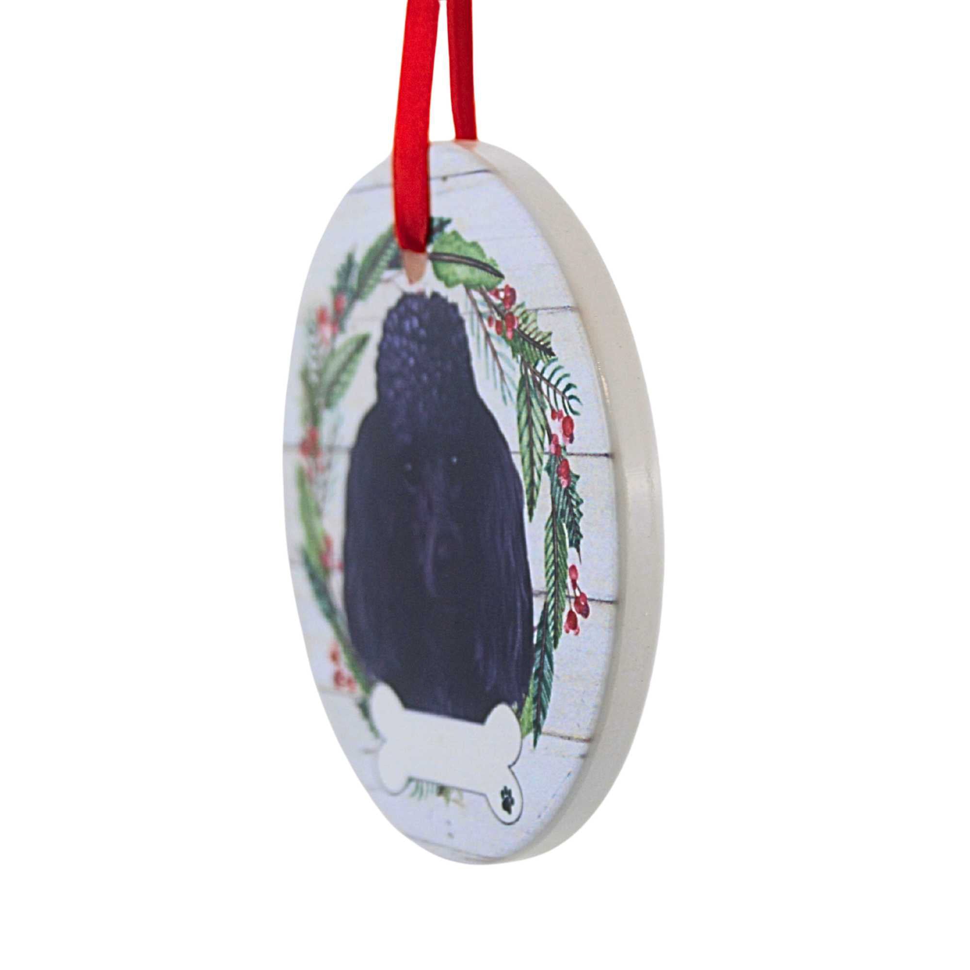 61564 Ceramic Poodle Ornament 55029
