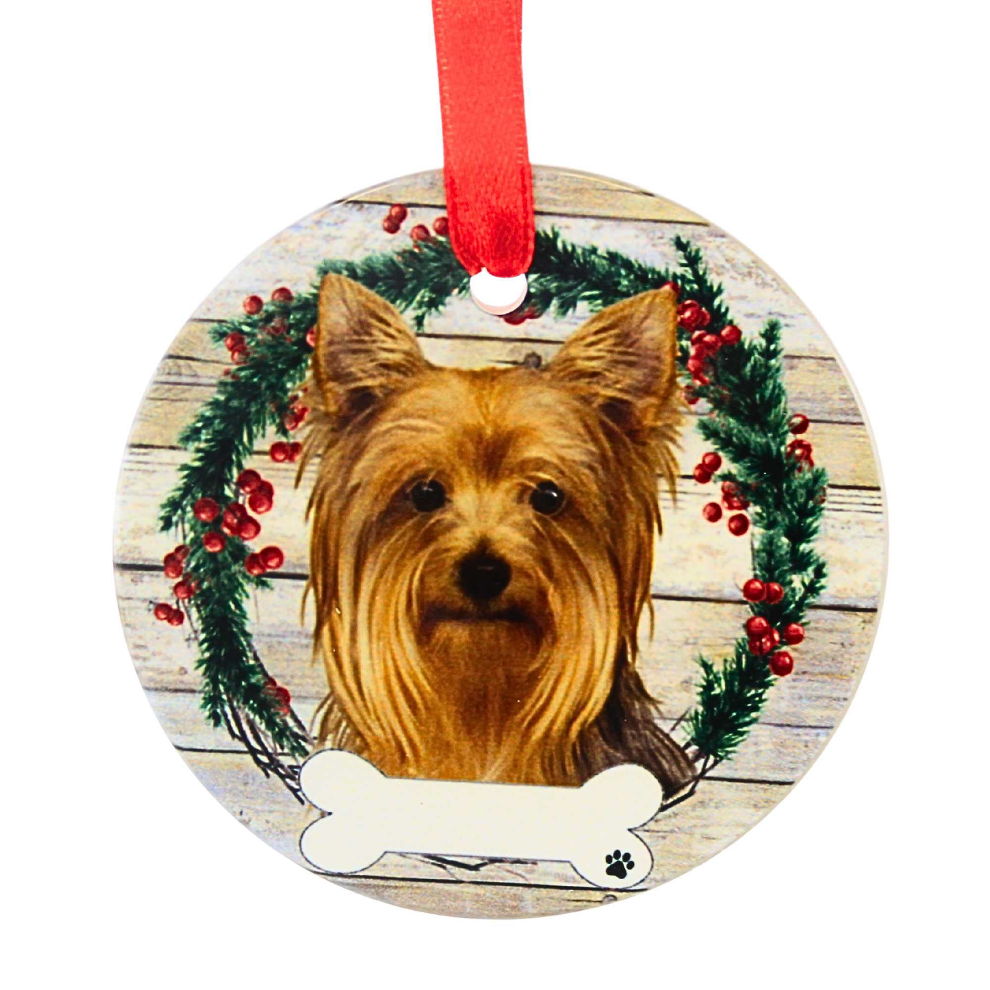 61566 Ceramic Yorkie Ornament 55046