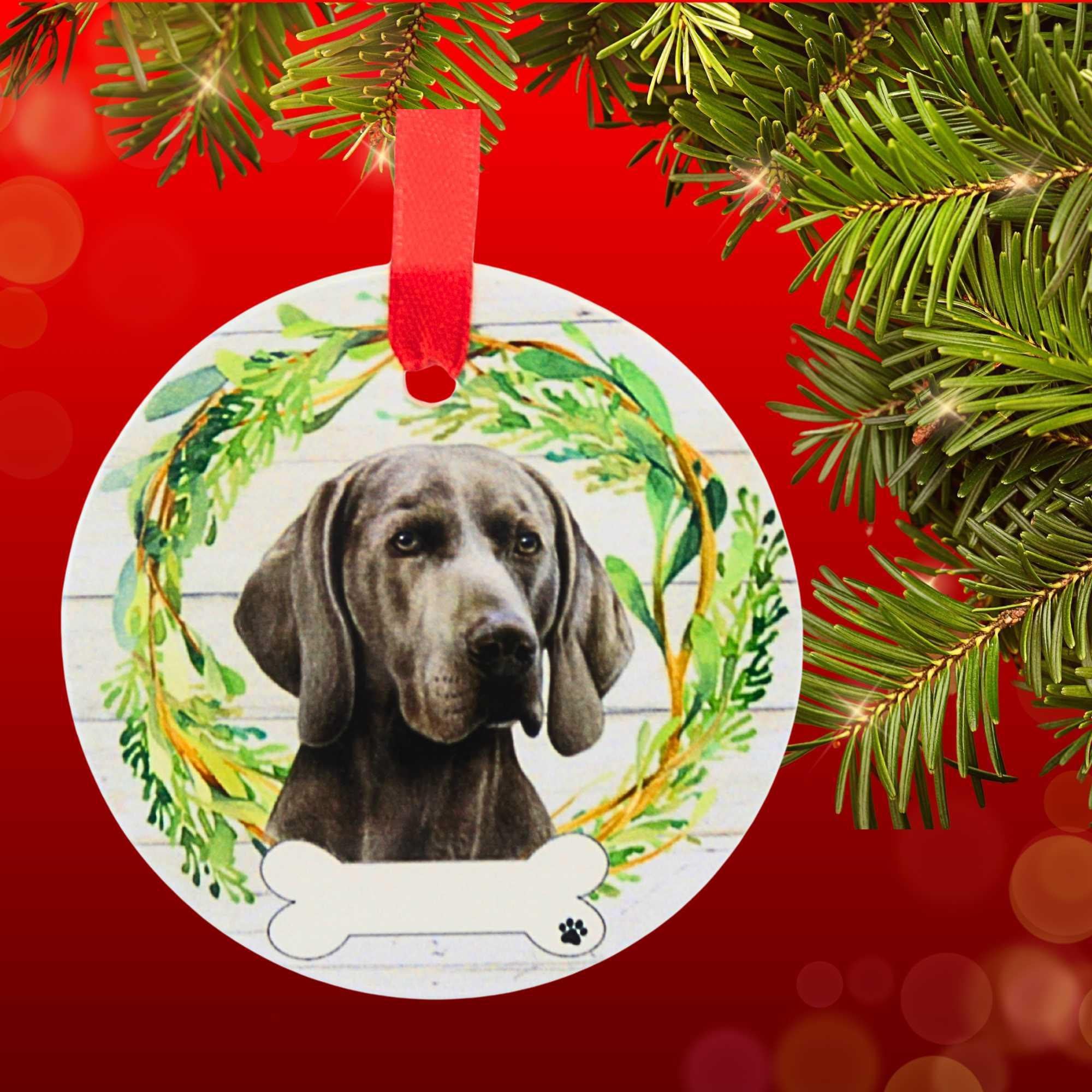 61568 Ceramic Weimaraner Ornament 55054