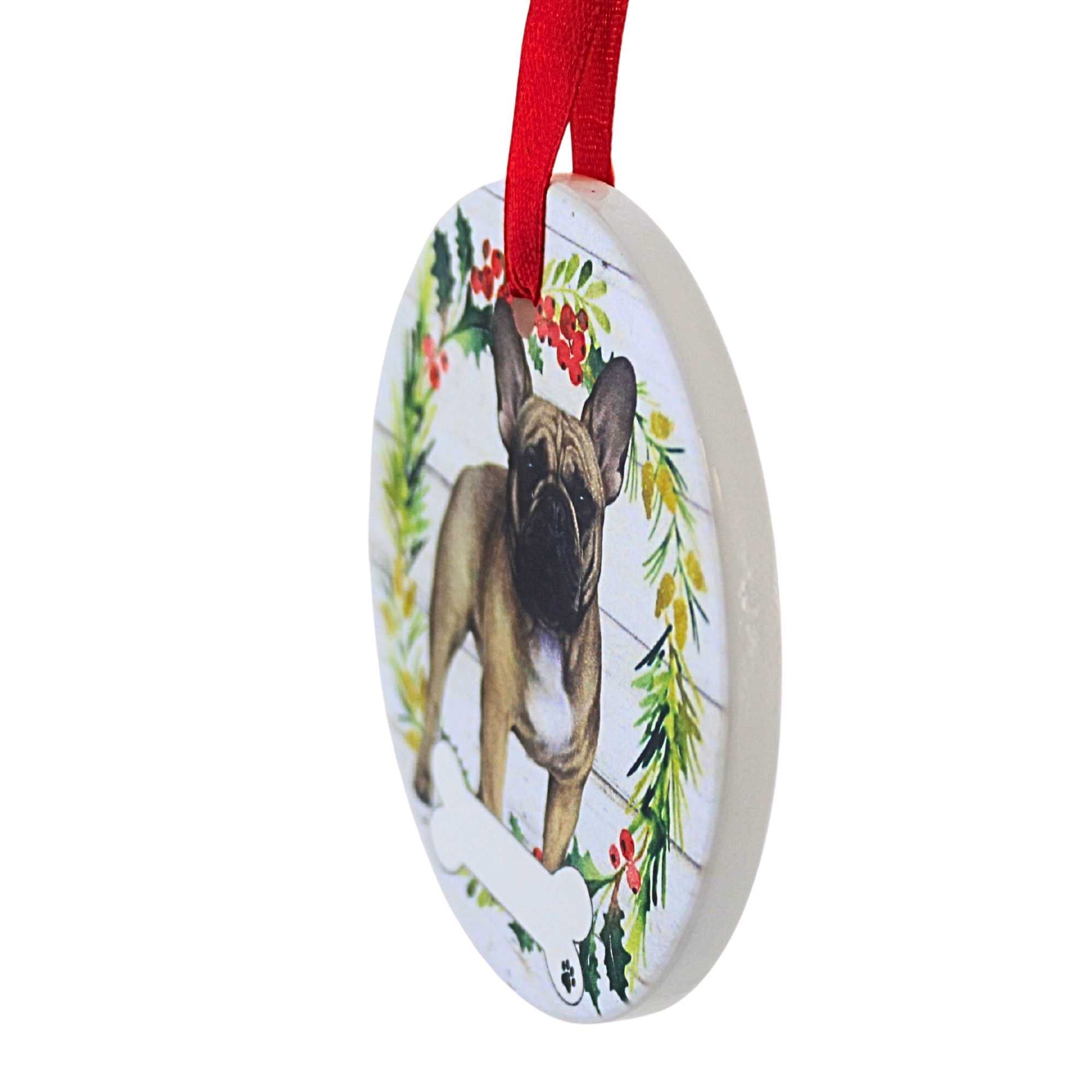 61569 Ceramic French Bulldog Ornament 55065FB