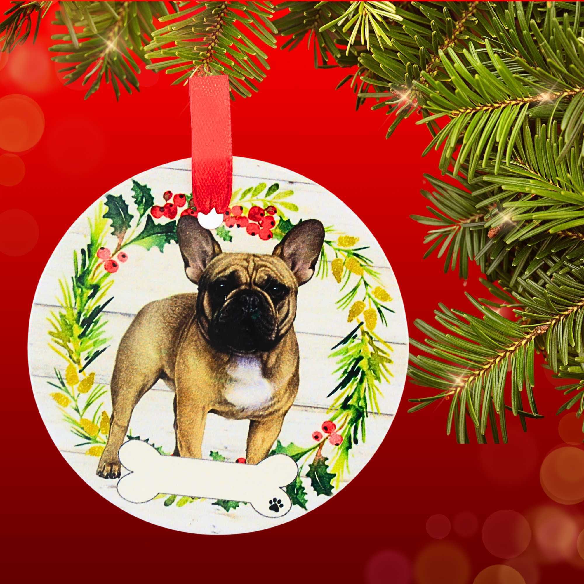 61569 Ceramic French Bulldog Ornament 55065FB