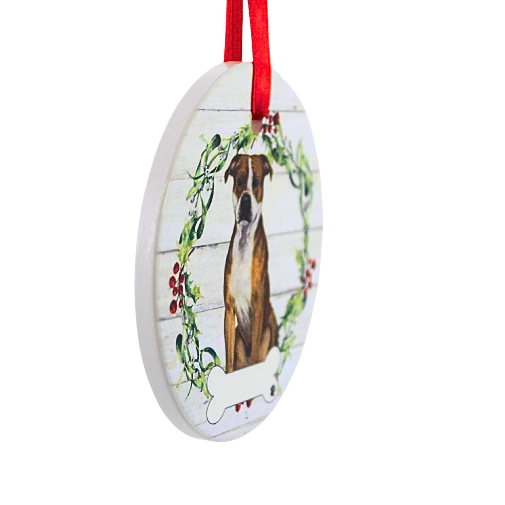 61570 Ceramic Pit Bull Ornament 55026FB