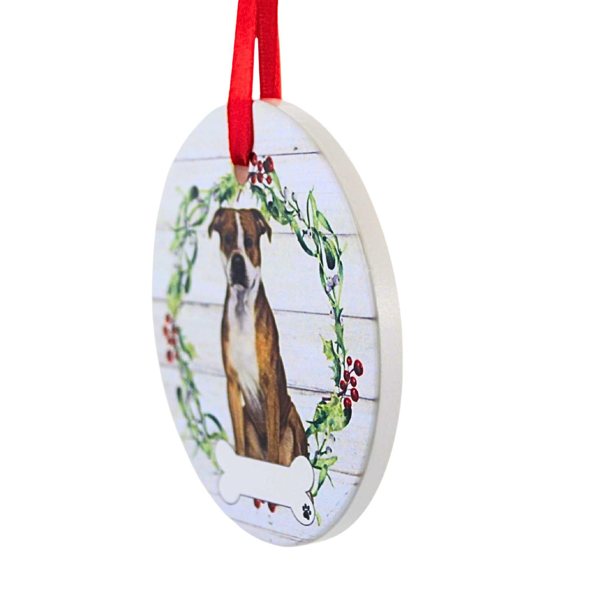 61570 Ceramic Pit Bull Ornament 55026FB
