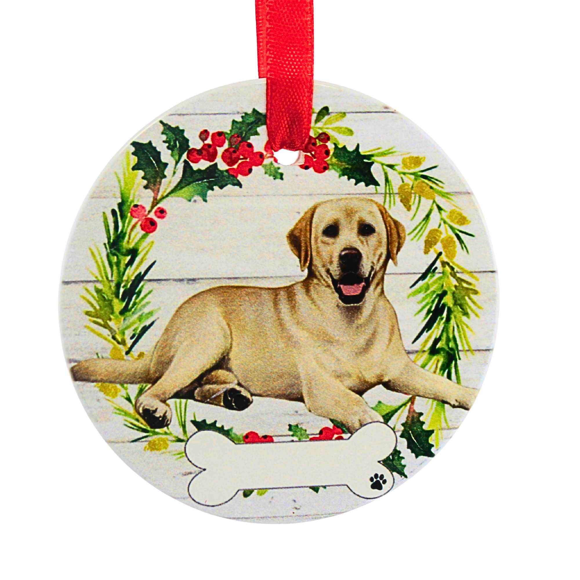 61572 Ceramic Yellow Labrador Ornament 55020FB