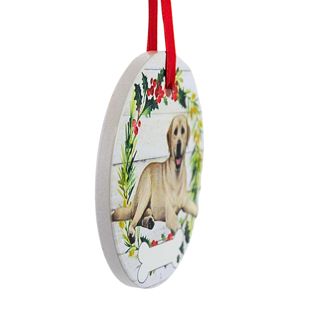 61572 Ceramic Yellow Labrador Ornament 55020FB