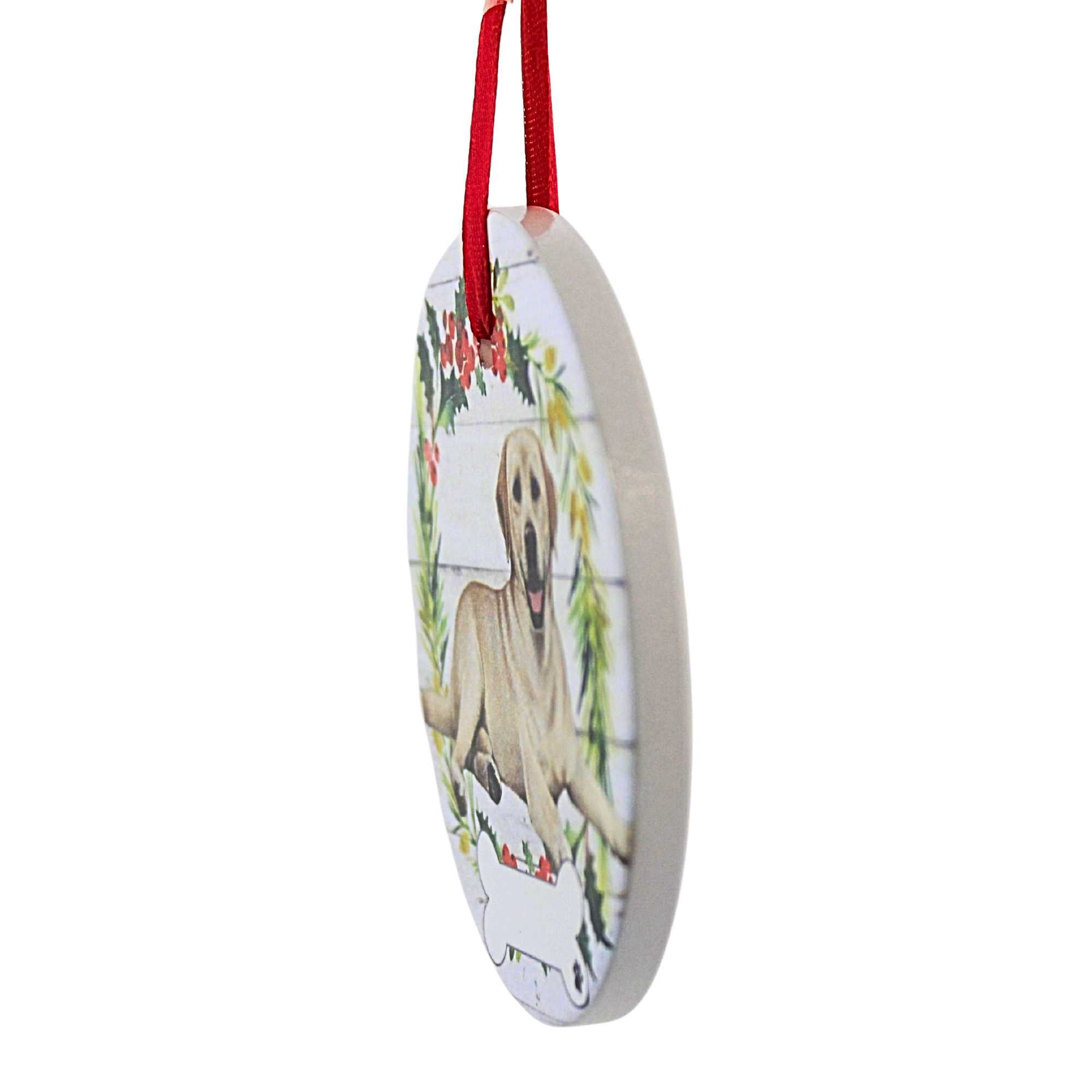 61572 Ceramic Yellow Labrador Ornament 55020FB