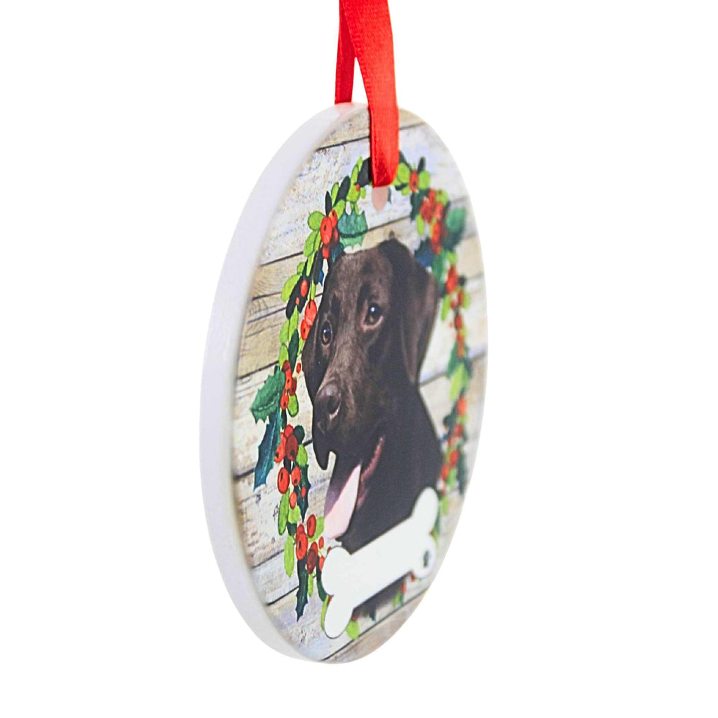 61579 Ceramic Chocolate Labrador Ornament 55022