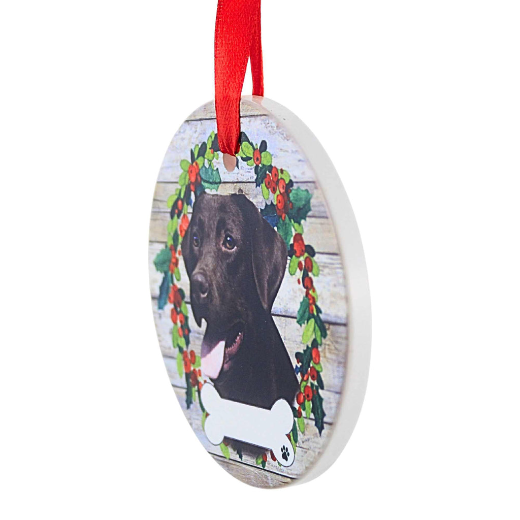 61579 Ceramic Chocolate Labrador Ornament 55022
