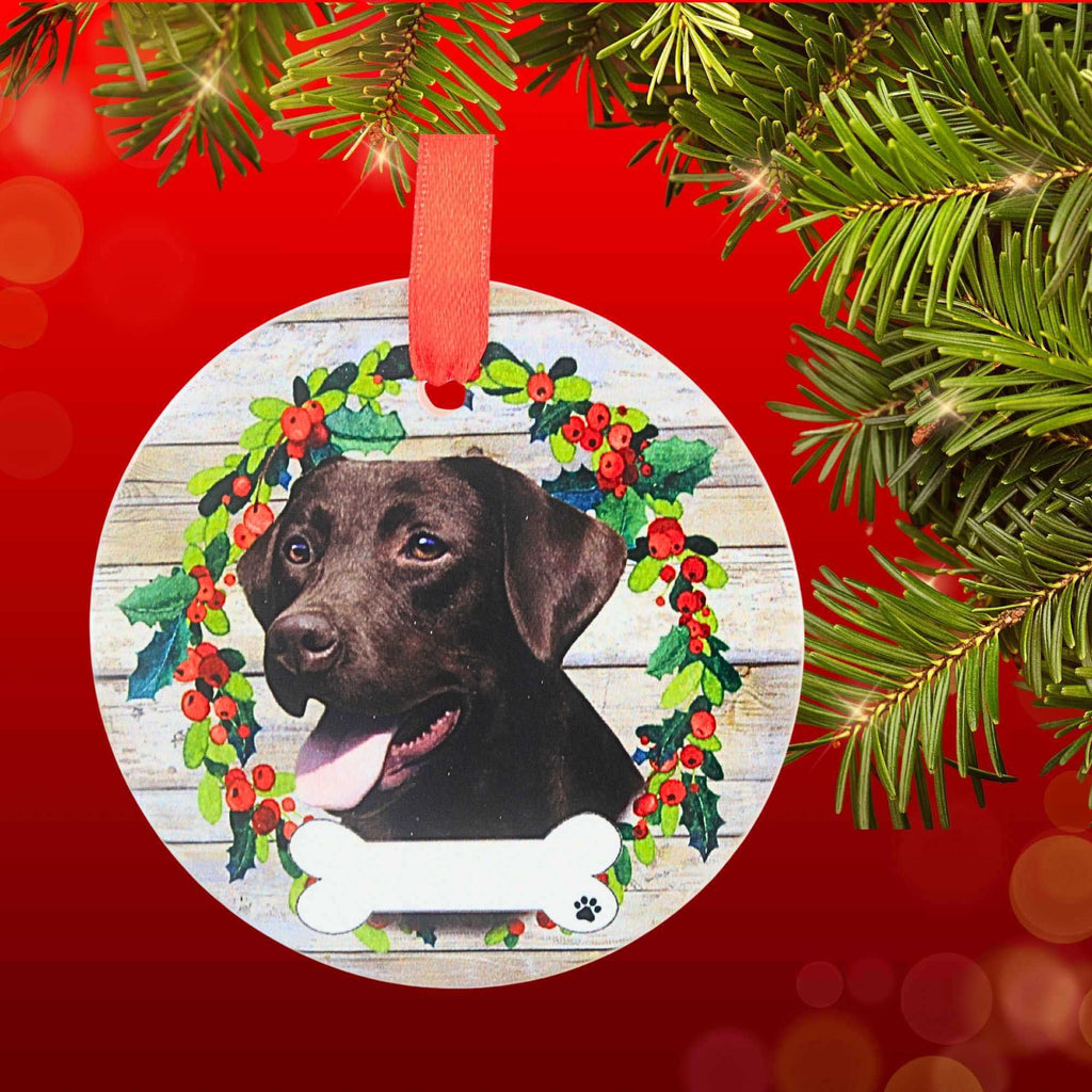 61579 Ceramic Chocolate Labrador Ornament 55022