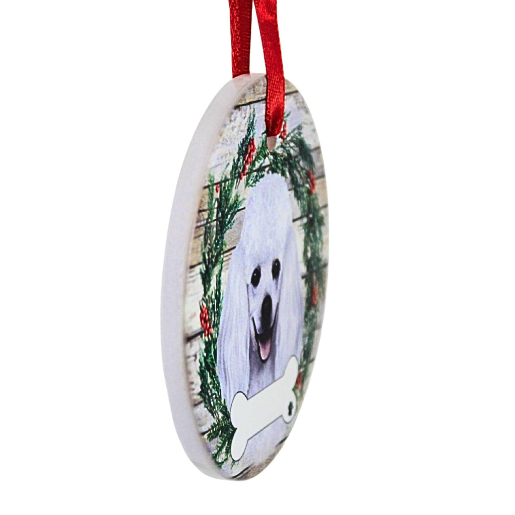 61580 Ceramic Poodle Ornament 55028