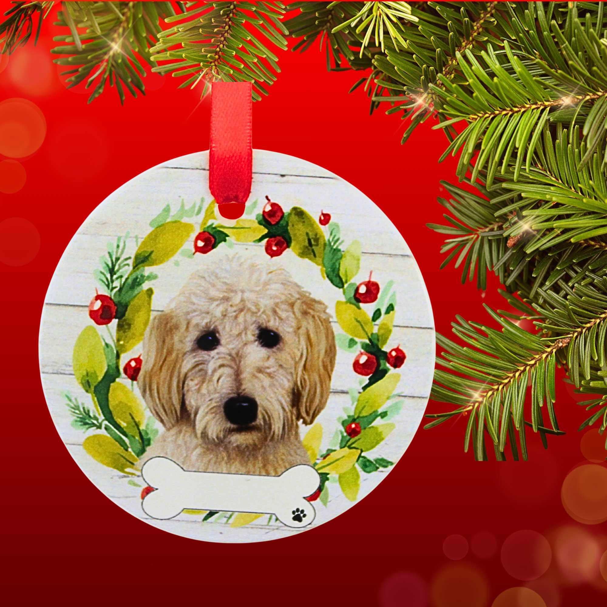 61581 Ceramic Goldendoodle Ornament 550125