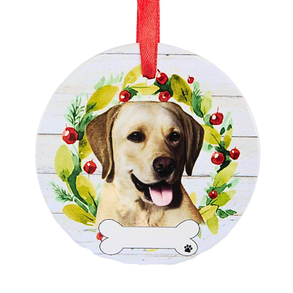 61582 Ceramic Yellow Labrador Ornament 55020