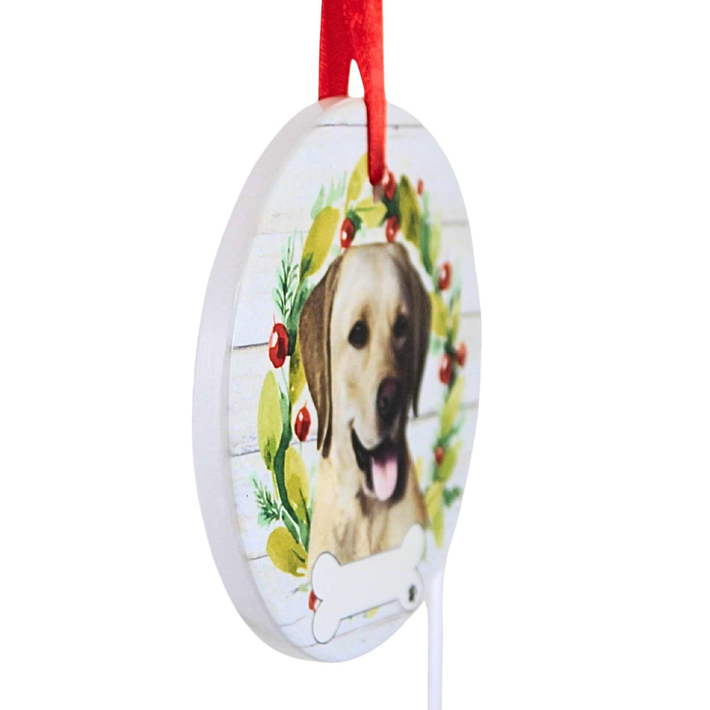 61582 Ceramic Yellow Labrador Ornament 55020