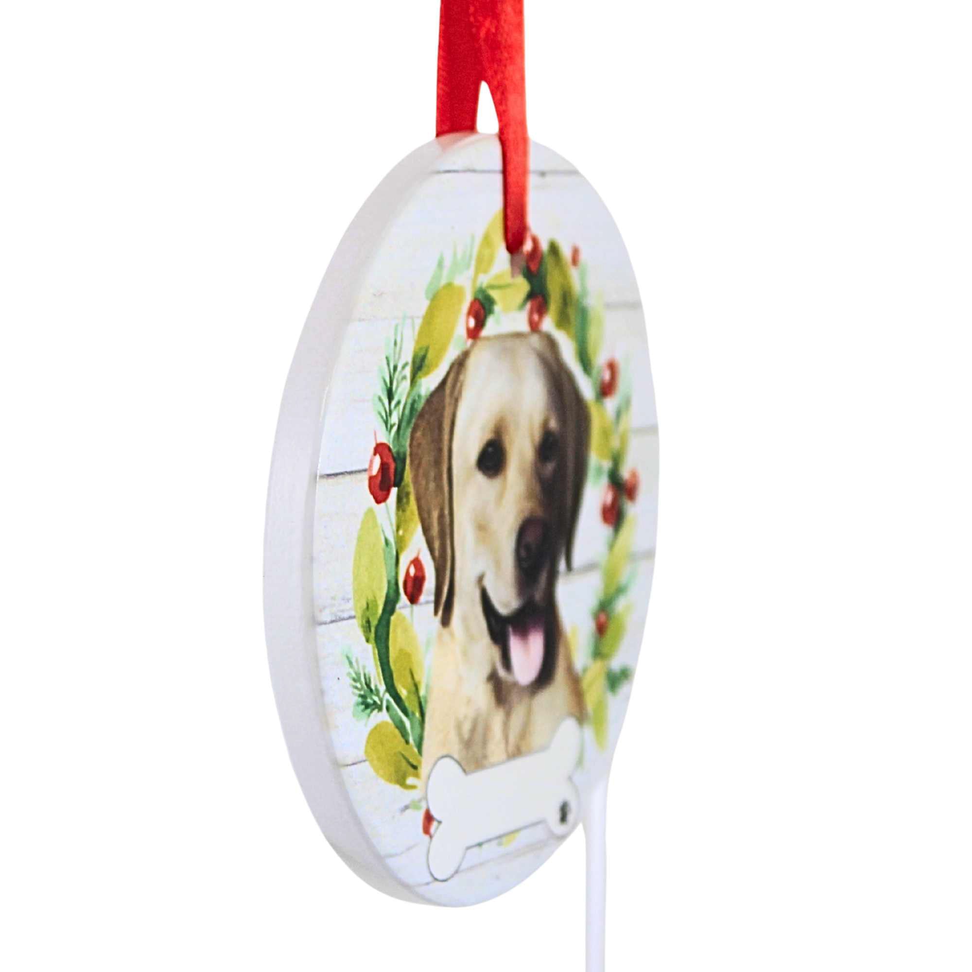 61582 Ceramic Yellow Labrador Ornament 55020
