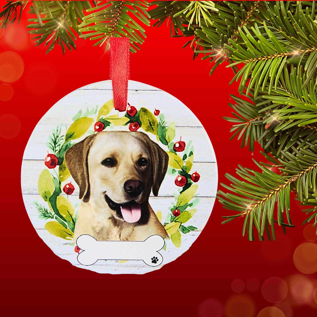 61582 Ceramic Yellow Labrador Ornament 55020