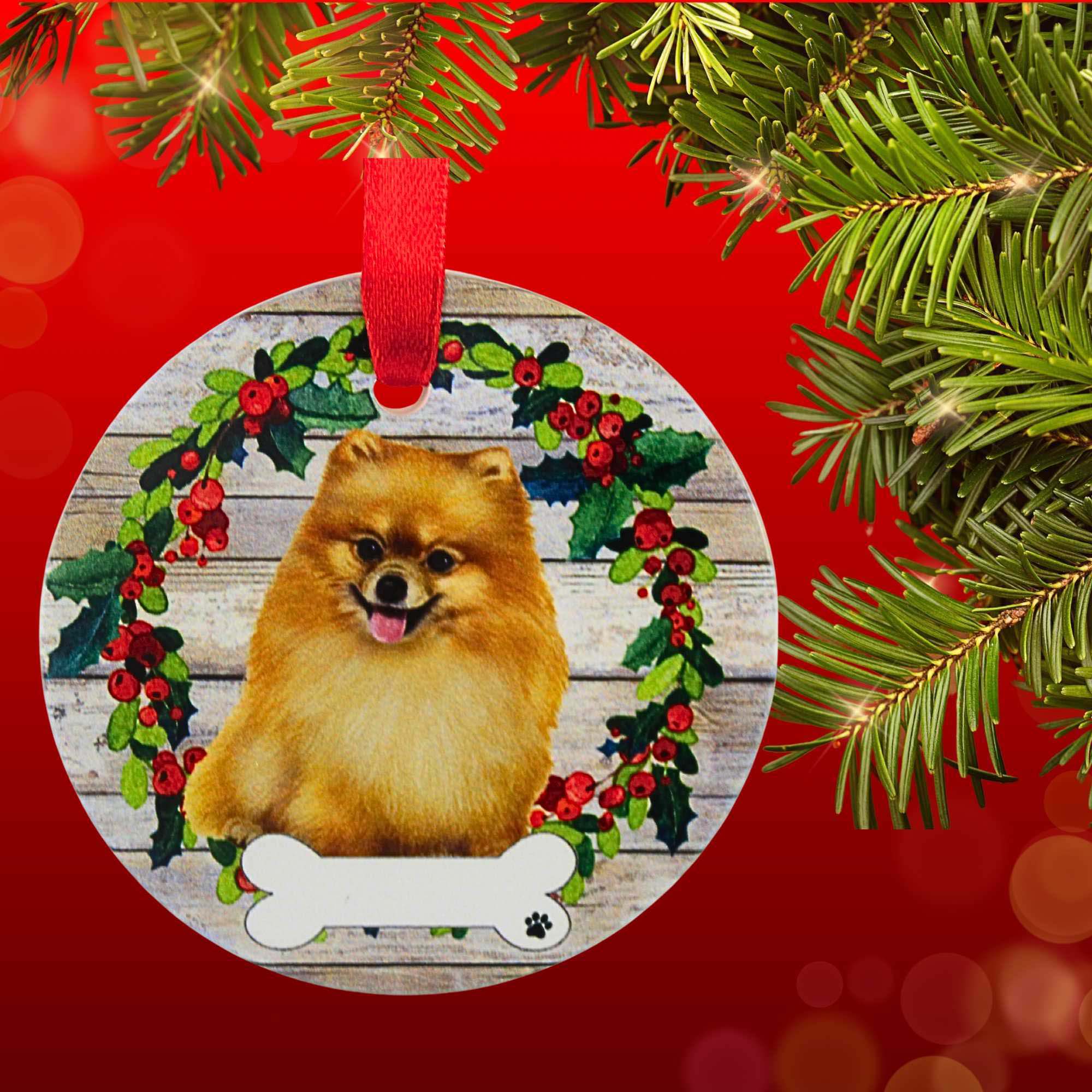 61583 Ceramic Pomeranian Ornament 55027FB