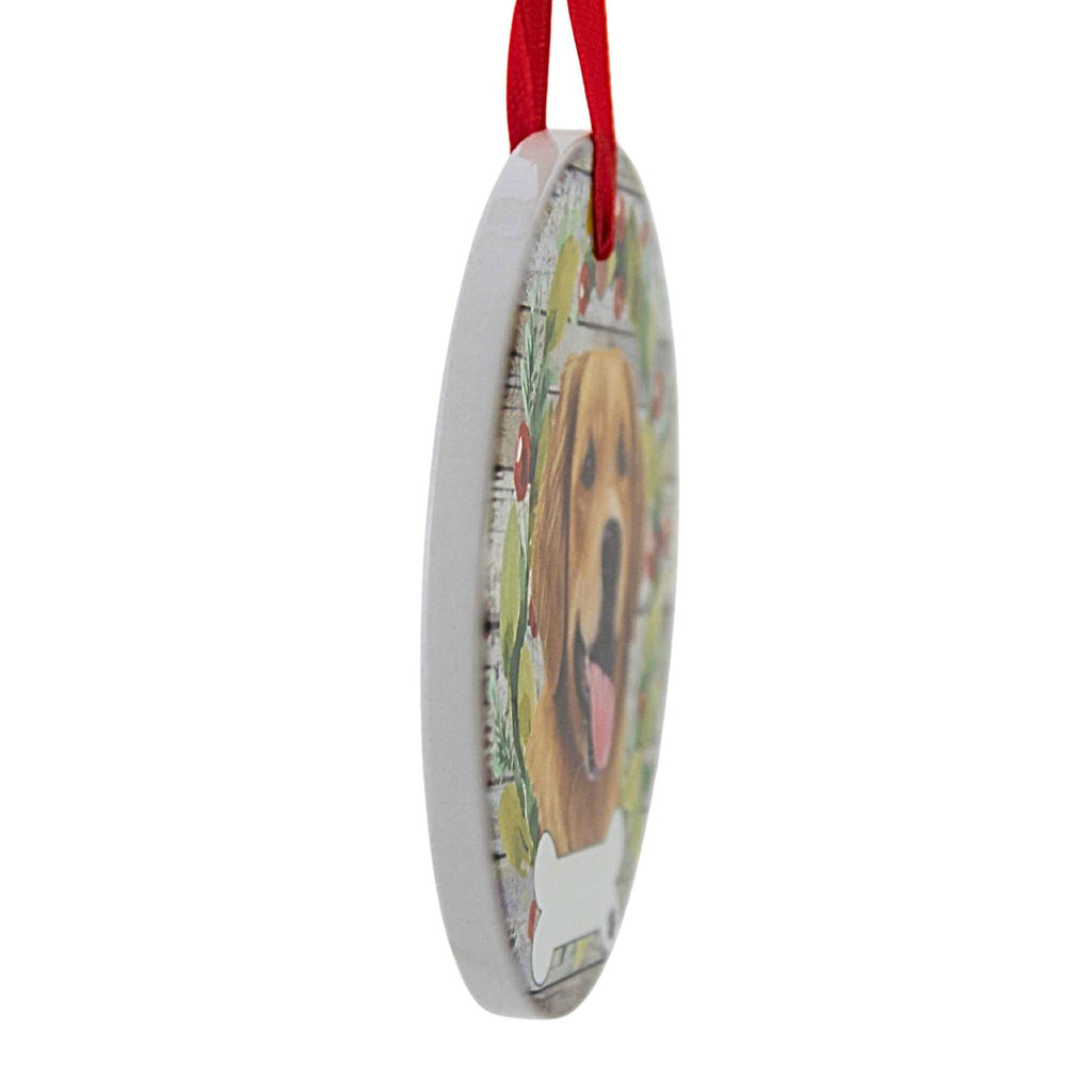 61584 Ceramic Golden Retriever Ornament 55015