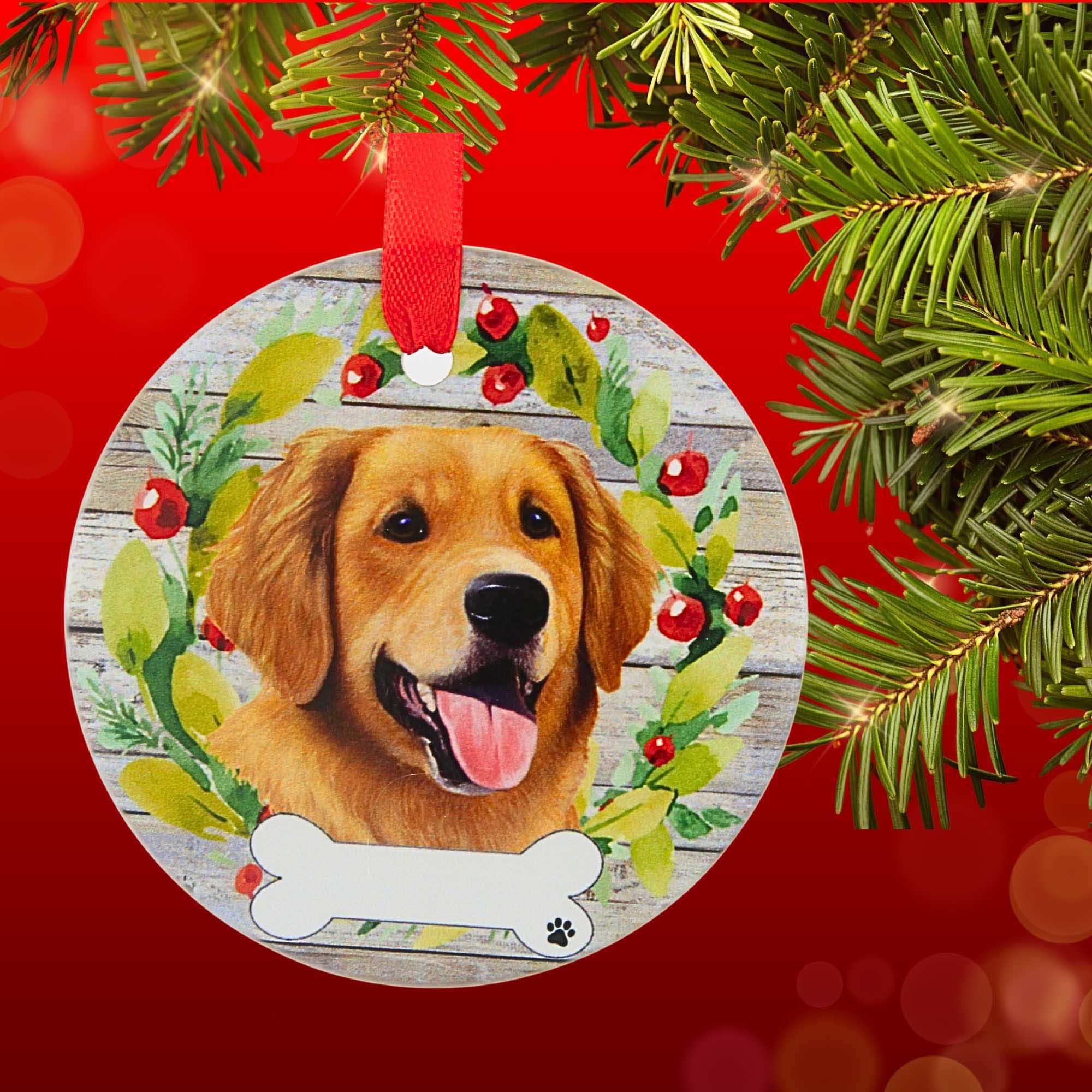 61584 Ceramic Golden Retriever Ornament 55015