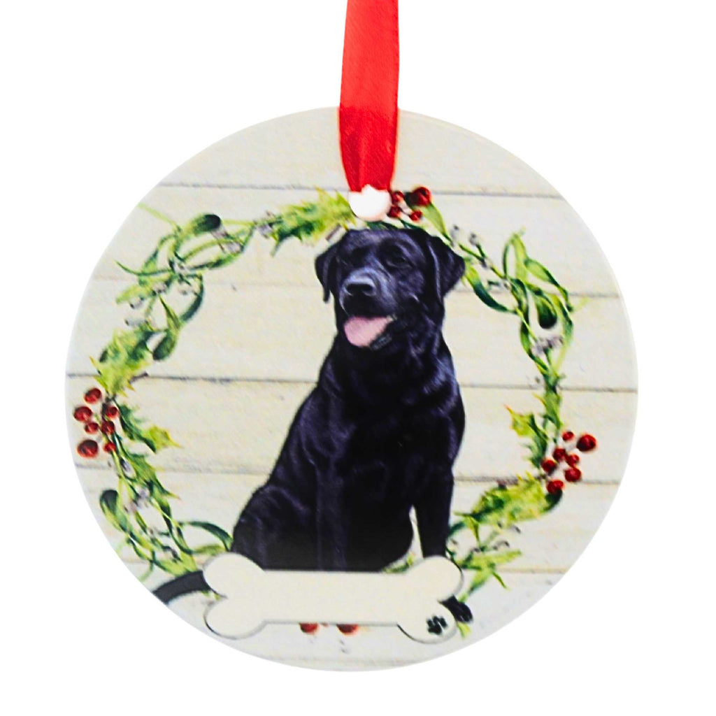 61585 Ceramic Black Labrador Ornament 55021FB