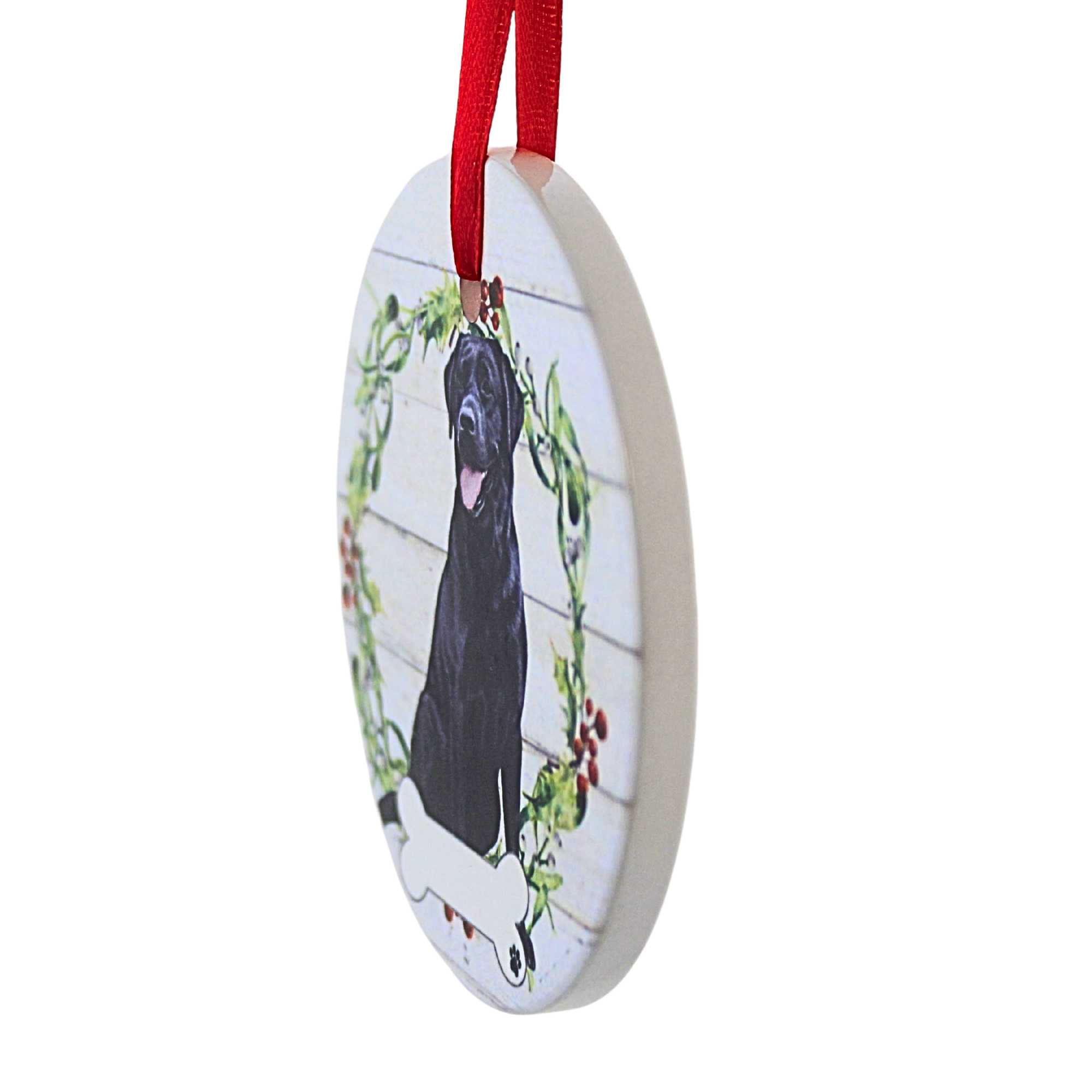 61585 Ceramic Black Labrador Ornament 55021FB