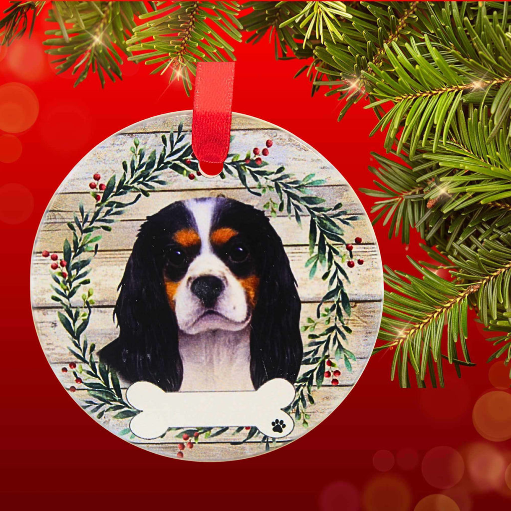 61588 Ceramic Tri-Color King Charles Cavalier Ornament 55019