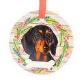 61589 Ceramic Black Dachshund Ornament 55014