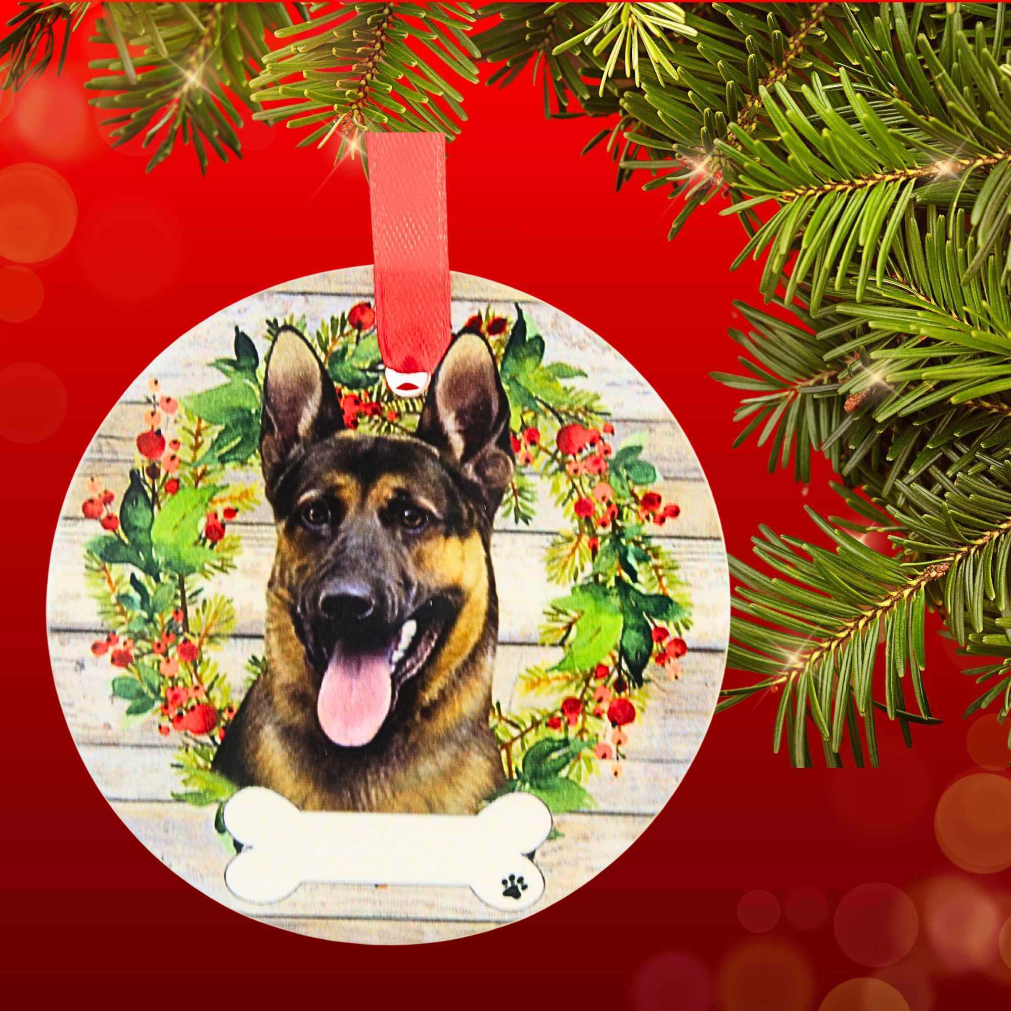 61590 Ceramic German Shepherd Ornament 55075