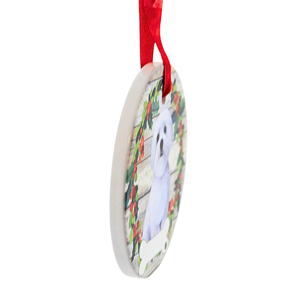 61591 Ceramic Maltese Ornament 55024