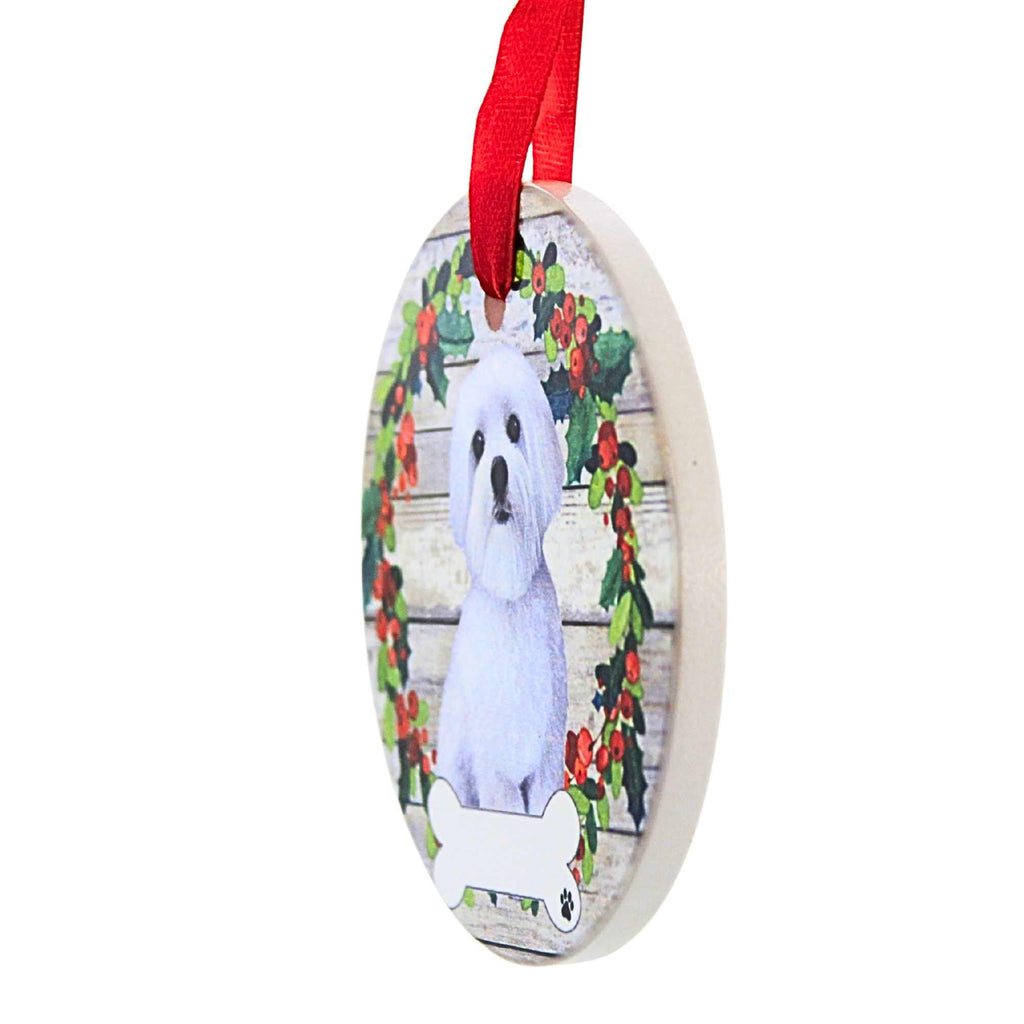61591 Ceramic Maltese Ornament 55024