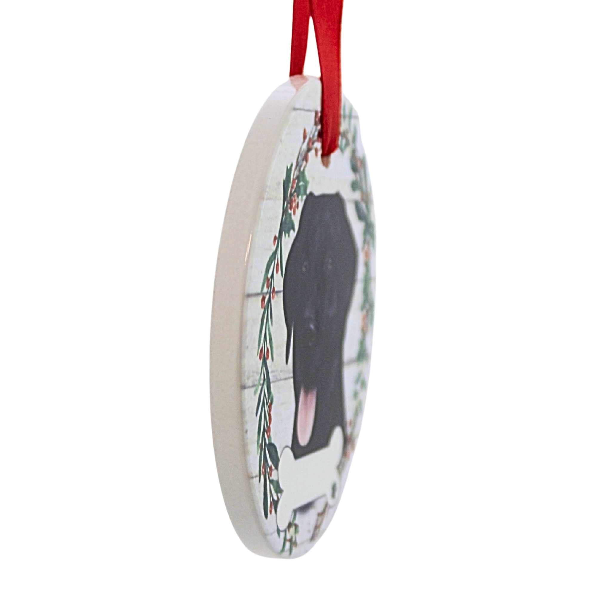 61592 Ceramic Black Labrador Ornament 55021