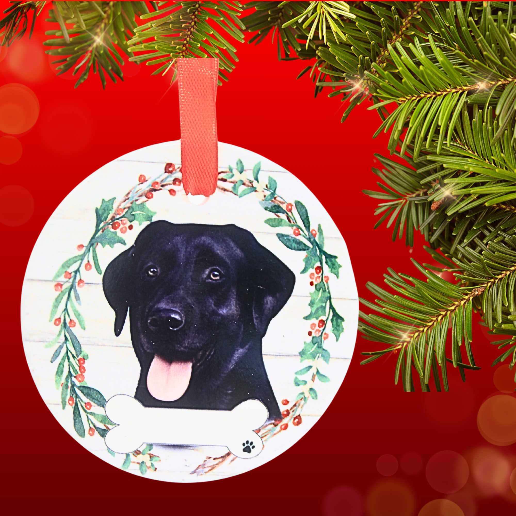 61592 Ceramic Black Labrador Ornament 55021