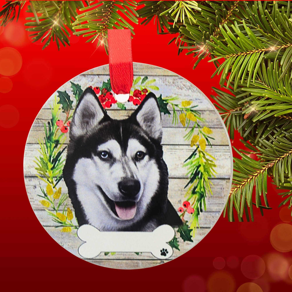 61594 Ceramic Siberian Husky Ornament 55040